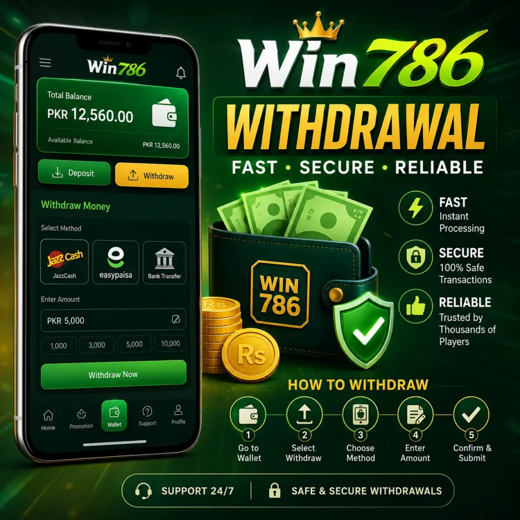 money withdraw on win786
